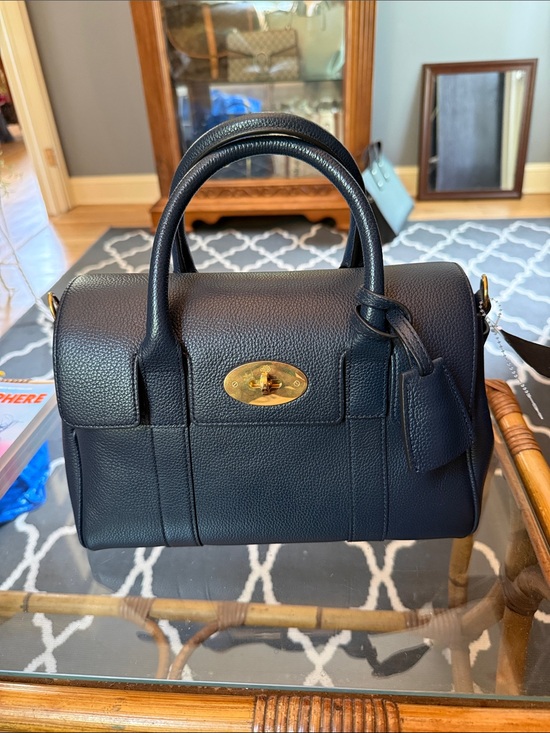 Mulberry Handbags - Navy blue Mulberry Small Bayswater Satchel